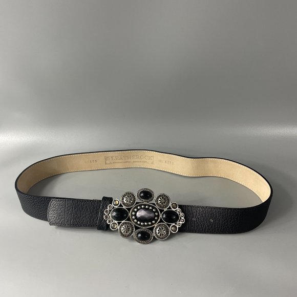 Western Inspired Genuine Leather belt by Leatherock, Oval Brass Buckle main image 10